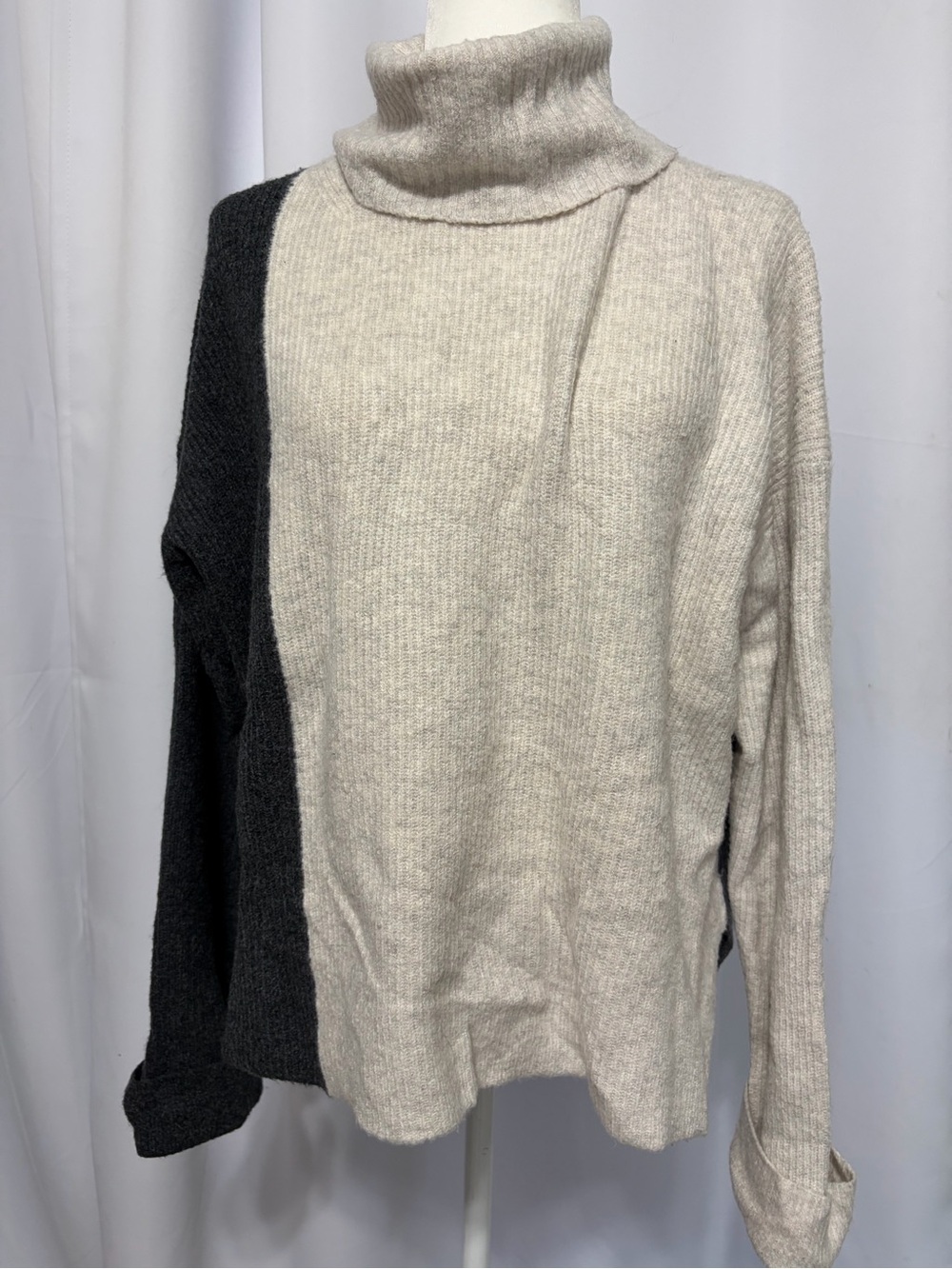 French Connection Two-Tone Turtleneck Sweater
